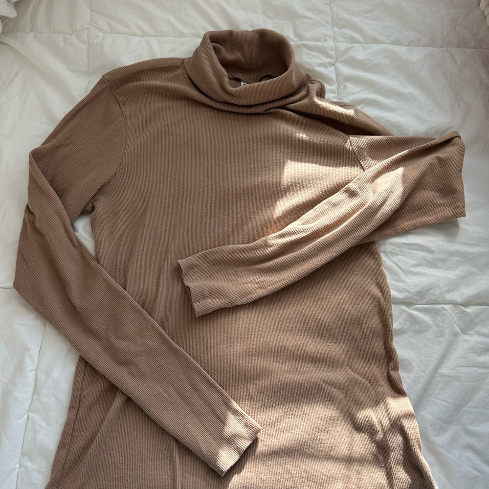 BP Tan Cowl Neck Sweater Soft Knit